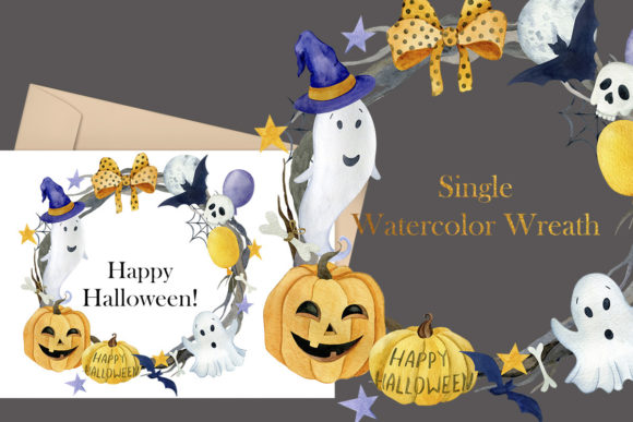 Download Halloween Watercolor Wreath - Watercolor wreath Collection