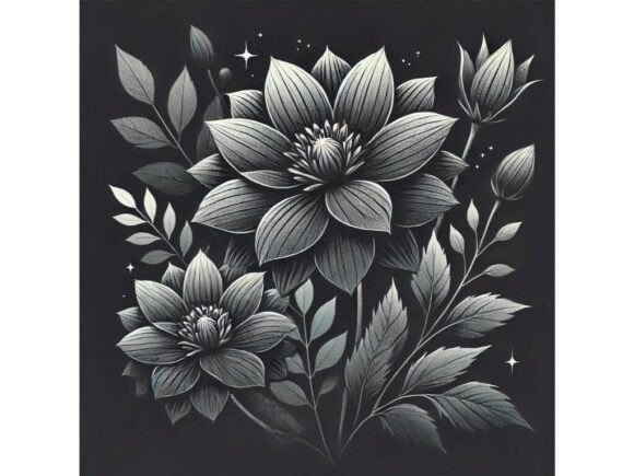 Download Vibrant Petals in Charcoal Glow - Vibrant petals Collection