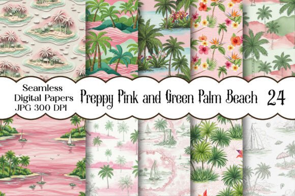 Download Preppy Pink and Green Palm Beach Pattern - Green Collection
