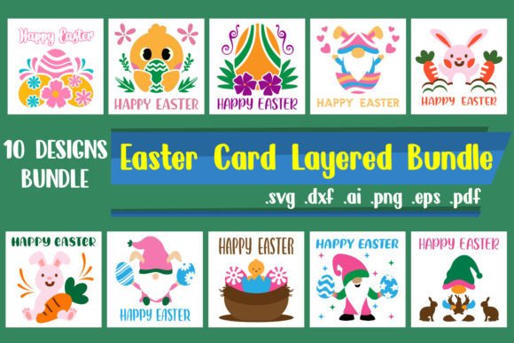Download Easter Card Layered BUNDLE Svg Dxf Eps - Easter card Collection