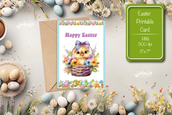 Download Printable Easter Card Easter Basket - Easter card Collection