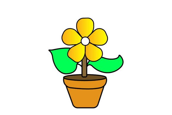 Download Potted Flower Green Leaves Yellow Petal - Premium Resources